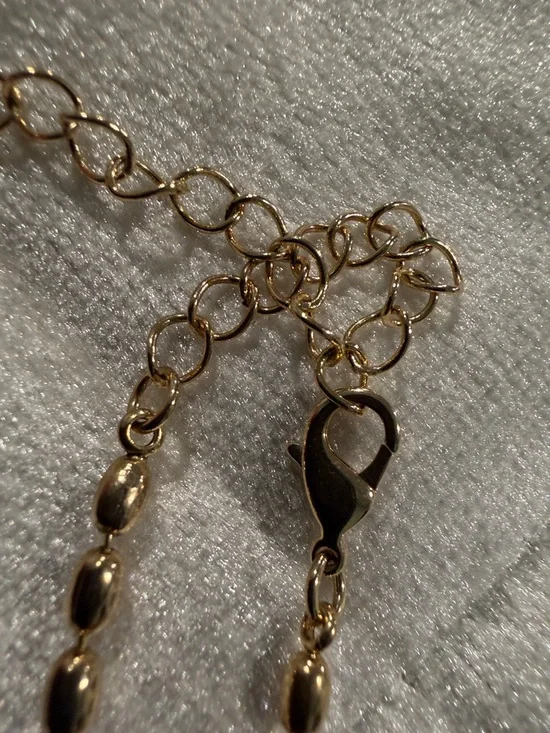 Gold Tone Layered Disc Necklace with Cascading Charms - Picture 7 of 11